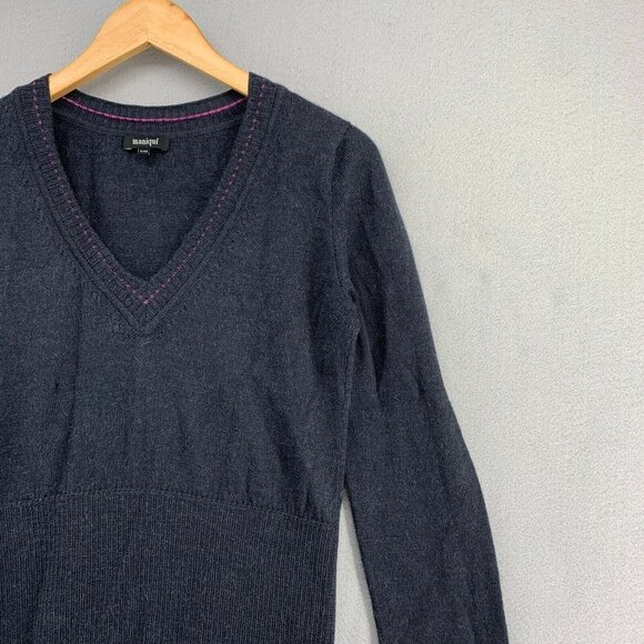 Maniqui Wool & Baby Alpaca Lux Knit Sweater Womens Small/Medium V-Neck Pullover - Picture 4 of 12